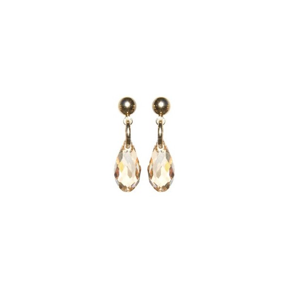 Golden Crystal Drop Earrings