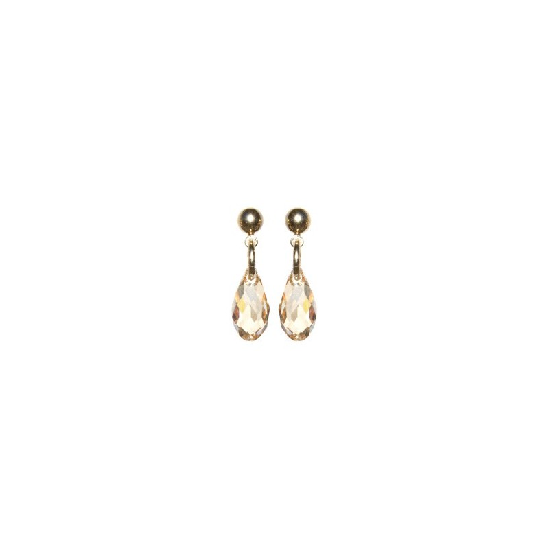 Golden Crystal Drop Earrings