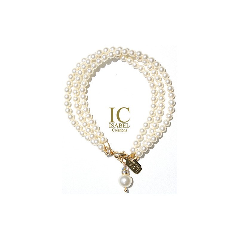 Cream Pearl Crystal 3 Bracelets
