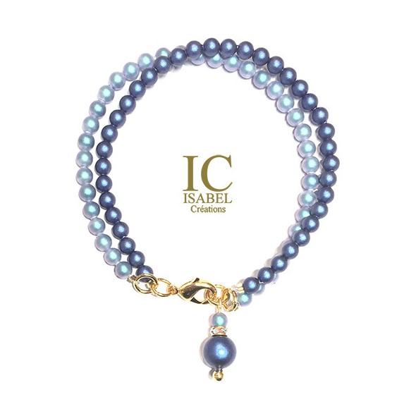 2 Bracelets Perles Duo de Bleu