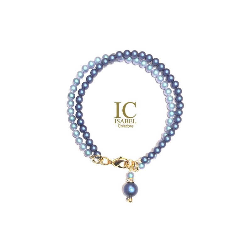2 Bracelets Perles Duo de Bleu