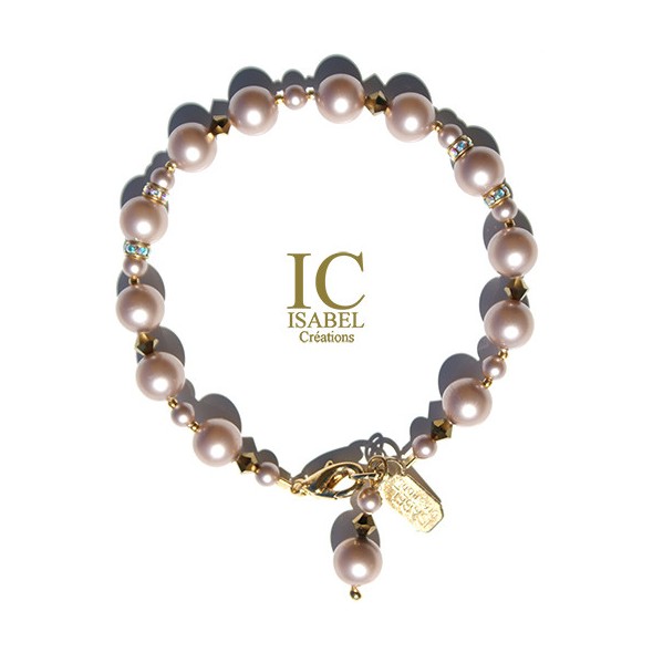 Champagne Pearl Crystal Bracelet