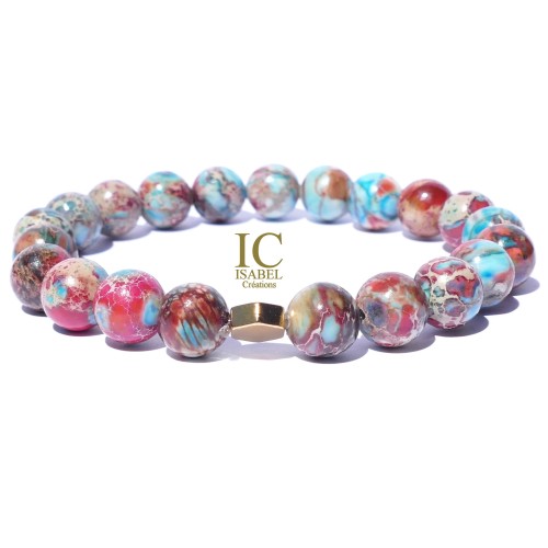 Bracelet Bouton Arc en Ciel