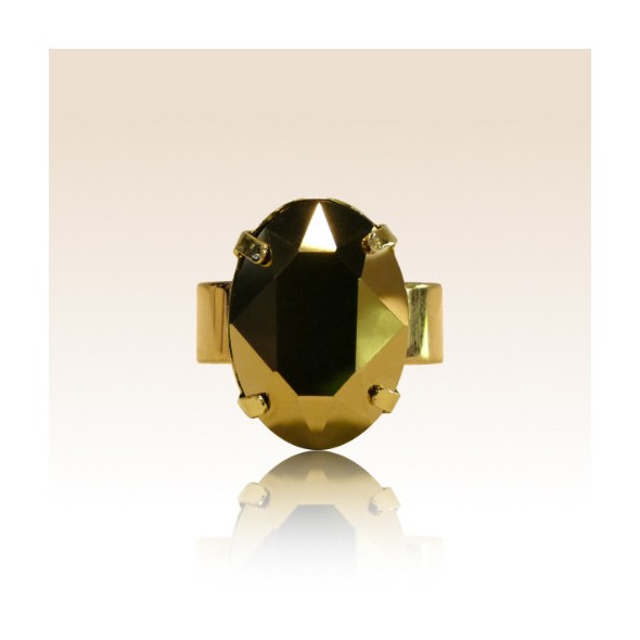 Bague Cabochon Ovale Cristal Dorado