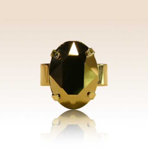 Bague Cabochon Ovale Cristal Dorado