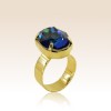 Bague Cabochon Ovale Cristal Blue Océan