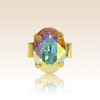 Bague Cabochon Ovale Cristal Aurore Boréale