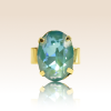 Bague Cabochon Ovale Cristal Bleu Lagon