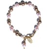 Pink and Bronze Pearl Crystal Bracelet