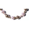 Pink and Bronze Pearl Crystal Bracelet