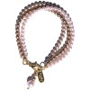 Pink Bronze Champagne Pearl Crystal 3 Bracelets