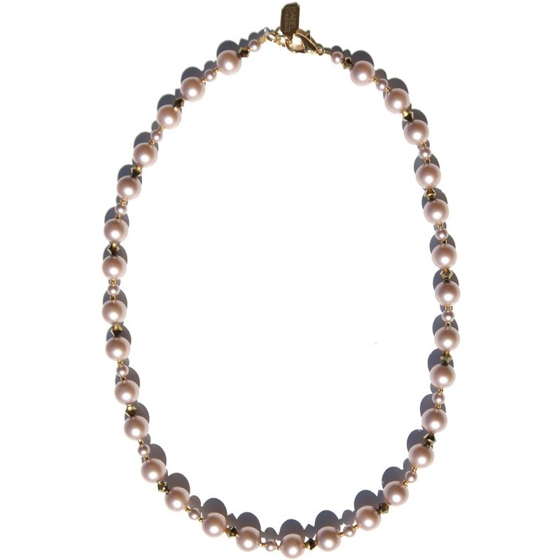 Champagne Pearl Crystal Necklace