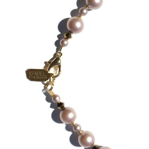 Champagne Pearl Crystal Necklace