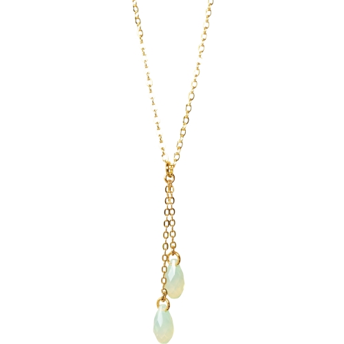 Collier Gouttes Cristallines Cristal Opale Jade