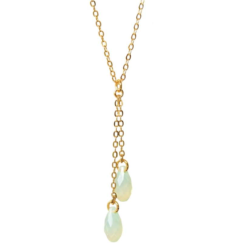 Collier Gouttes Cristallines Cristal Opale Jade