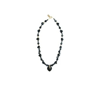 Black Crystal Chain of Hearts